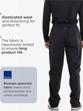 GORE-TEX Men's Black Relaxed Jeans with Elastic Waist